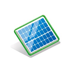 Illustration of a Solar Panel with Green Frame.