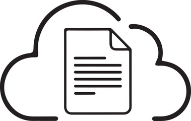 Cloud File Storage Icon: Document Upload, Data Management, and Digital Synchronization Symbol