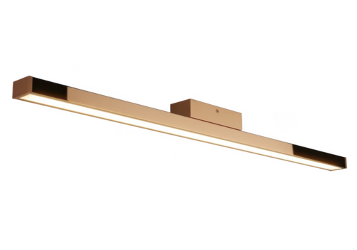 Modern linear light fixture isolated on transparent background for interior design and architecture applications