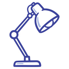 Illustration of a flexible desk lamp with adjustable arm and modern design ideal for studying or working providing bright light