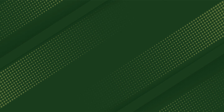 abstract green banner background with diagonal stripes and dot halftone. vector eps10