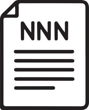 NNN Document File Icon: Legal Agreement, Business Contract, Report, and NDA Symbol
