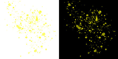 Abstract comparison of pixelated and smooth yellow dots on a black background side by side display