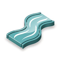 Isometric Water Slide Illustration for Summer Fun and Recreation.