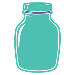 Isolated turquoise bottle with purple accent perfect for beverage storage and simple design projects ideal for web and print materials