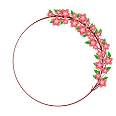 Cherry Blossom Floral Wreath Frame