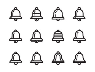 Set of doorbells vector icons 2D vector line art design for web mobile apps
