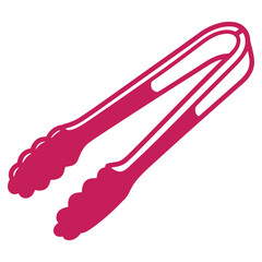 Magenta Kitchen Tongs Illustration Perfect for Cooking and Serving Food in a Modern Kitchen Setting Design element