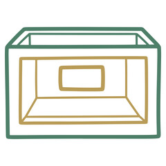 Minimalist Box Illustration with Empty Space Inside Perfect for Design and Creative Projects with Simple Lines and Open Top