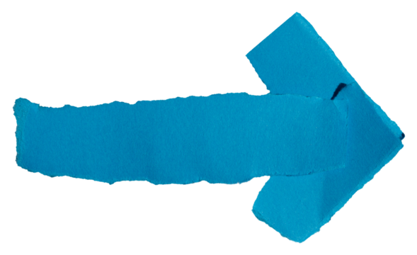 Blue torn paper arrow element PNG