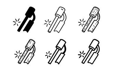 Monochrome nail polish icons: brush and bottle collection for beauty and cosmetic designs