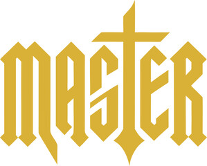 master text gold editable effect vector on white background 