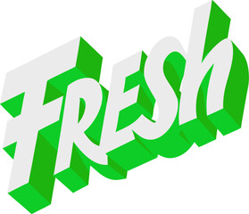 Fresh 3d editable text effect  vector on white background 