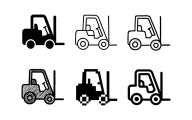 Naklejka premium Forklift designs: diverse styles and textures for versatile projects