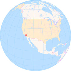 Location Map of Ontario Int. Airport (Ontario, California, United States). IATA-code: ONT. No labels at all.