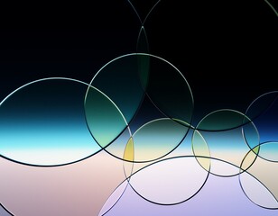 レンズの重なり合うモダンな曲線