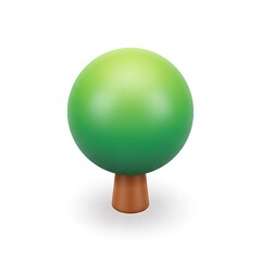 Stylized Tree Illustration with Green Canopy and Brown Trunk.