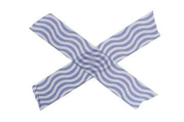 Purple adhesive sticky paper masking tape cut out design element, cross shape x