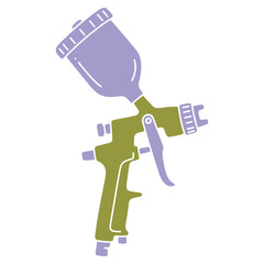 Spray Gun Illustration in Soft Colors for Industrial and Artistic Applications Detailed Tool Design on White Background Professional Equipment Concept