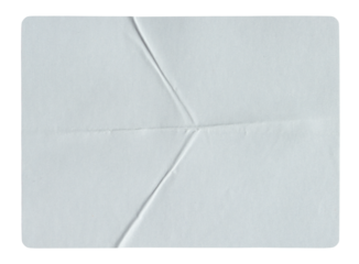 White adhesive glued paper sticker label with transparent background cut out design element