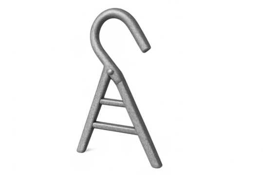 Grappling hook ladder reaching for success concept