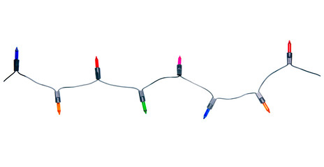 Naklejka premium String of Christmas lights isolated on white background With clipping path