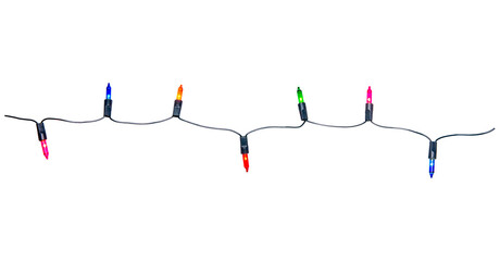 String of Christmas lights isolated on white background With clipping path