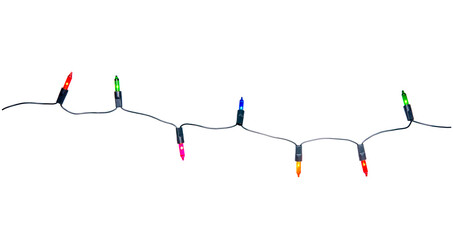 String of Christmas lights isolated on white background With clipping path