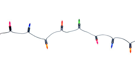 String of Christmas lights isolated on white background With clipping path