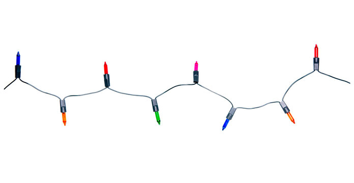 String of Christmas lights isolated on white background With clipping path