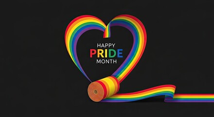 Celebrate Pride Month with vibrant rainbow colors and a heart that symbolizes love and inclusivity for your brand messages and designs