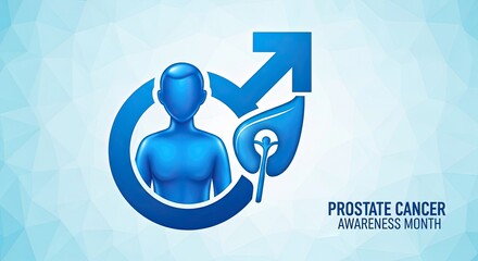 Raise prostate cancer awareness this month with this symbolic illustration, a crucial message for men's health and wellness initiatives everywhere
