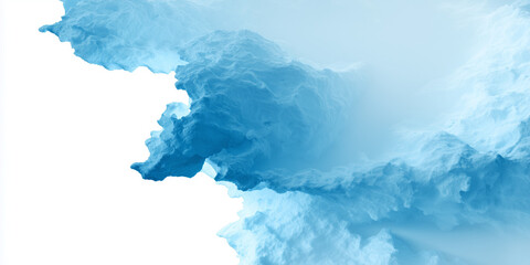 blue cloud floating against a bright white background, soft edges, minimalistic design, calm and serene visual feel,