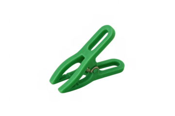 Green plastic clothespin clothing clip with spring mechanism