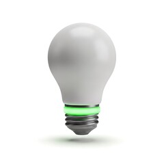 Smart LED bulb with green light ring for energy efficiency.