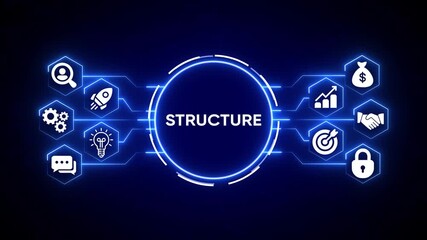 Futuristic neon hexagon network connection abstract background glowing blue lines digital data flow technology concept science innovation network communication system grid structure information - Powered by Adobe