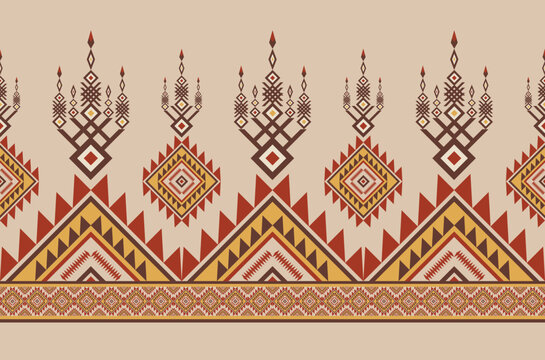 Geometric ethnic Navajo seamless abstract pattern. Native American ethnic repeat vector illustration. For background , wallpaper, clothing, decorative, textile, texture, ornament, wrapping, batik