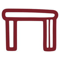 Stylized Table Illustration with Thick Red Outline Perfect for Design Projects and Infographics Needs
