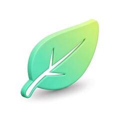 Vibrant Green Leaf Illustration - Symbol of Nature and Sustainability.