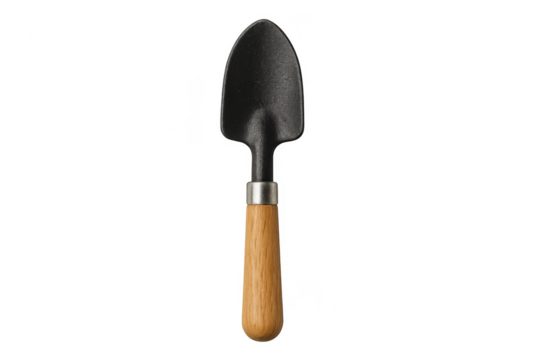 Garden trowel with wooden handle for horticulture