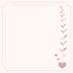 Romantic Leaf Wreath Frame – Soft Pink Valentine Border