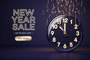 New Year Sale 2026 Sparkling Countdown Clock with Festive Light Effects for Holiday Promotions