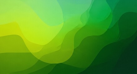 Abstract Green Gradient Waves Flowing Background Design.