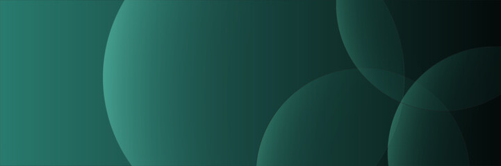 Dark green background with overlapping circular shapes. The background is smooth and gradient, featuring green and black tones. Minimal abstract circles vector gradient background