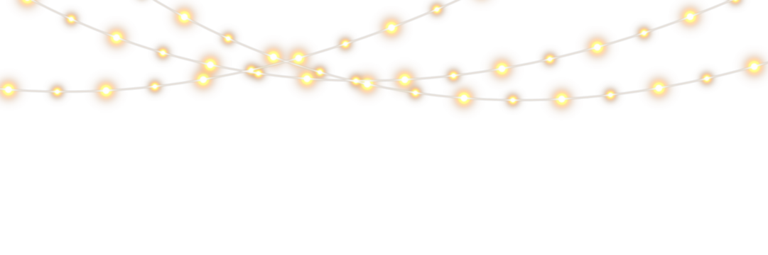 Christmas lights icon set with glowing bulbs, festive illumination, and holiday-themed designs isolated on transparent background for Xmas graphics, UI elements, and seasonal vector compositions
