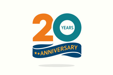 Celebrate twenty years milestone with this elegant anniversary logo design for business promotions and corporate events now