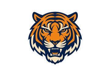 Intense tiger mascot illustration for sports team branding or logo design with a powerful and dynamic visual impact