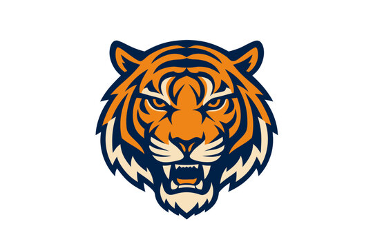 Intense tiger mascot illustration for sports team branding or logo design with a powerful and dynamic visual impact