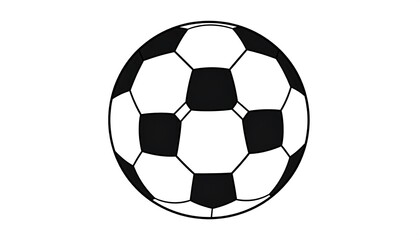 Obraz premium Black and white soccer ball illustration with a classic pentagon and hexagon pattern against a white background