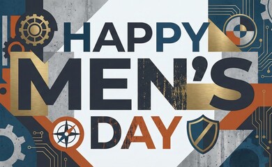 retro poster design mens day. AI